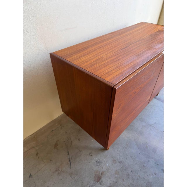 Brown Vintage Danish Teak Sideboard Cabinet – Mid-Century Modern Storage Credenza 1960s For Sale - Image 8 of 10