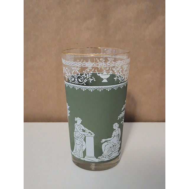 This set of eight vintage Jeannette Glass tumblers features the beloved Hellenic pattern with classical Greek gods and...
