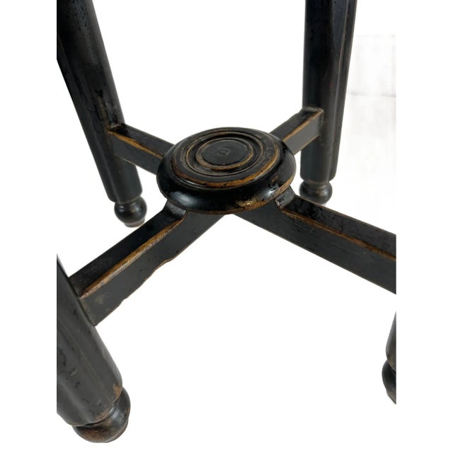 Ebony Early 20th Century Shanghai Art Deco Round Stool For Sale - Image 8 of 11