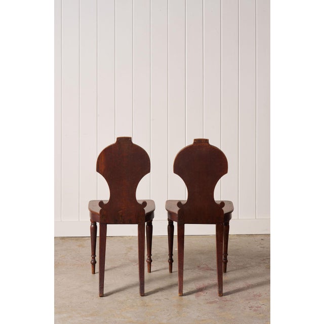 Pair of 19th Century Oak Hall Chairs For Sale - Image 10 of 10