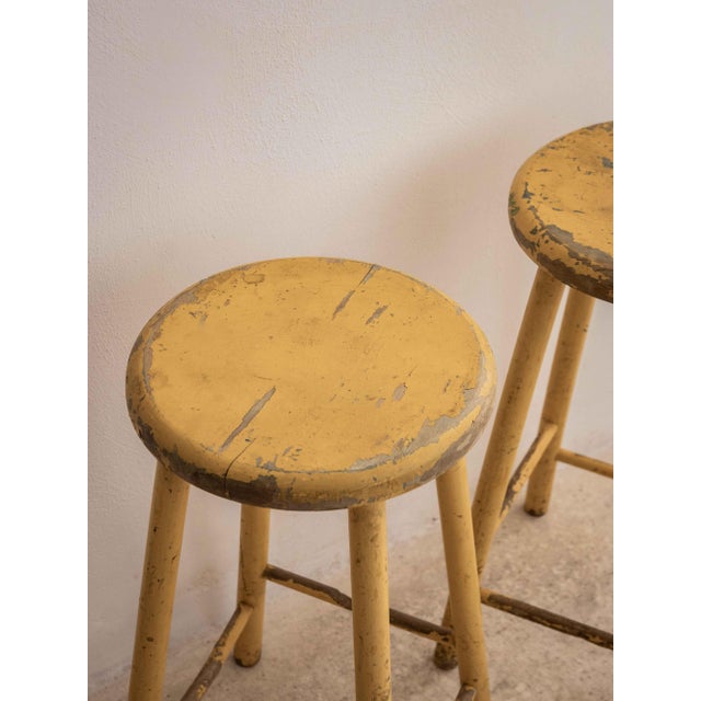 Vintage Beech Stools, 1950s, Set of 2 For Sale - Image 4 of 6