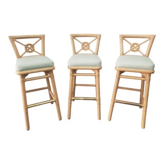 Target Back McGuire Bar Stools - Set of 3 For Sale