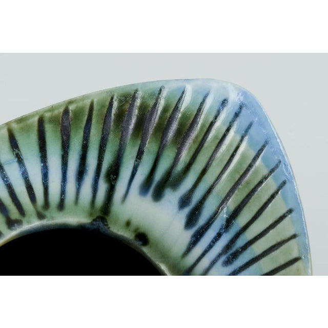 Modernist Ceramic Vase in Blue Glaze by Lisa Larson for Gustavsberg, Sweden, 1960s For Sale - Image 6 of 7