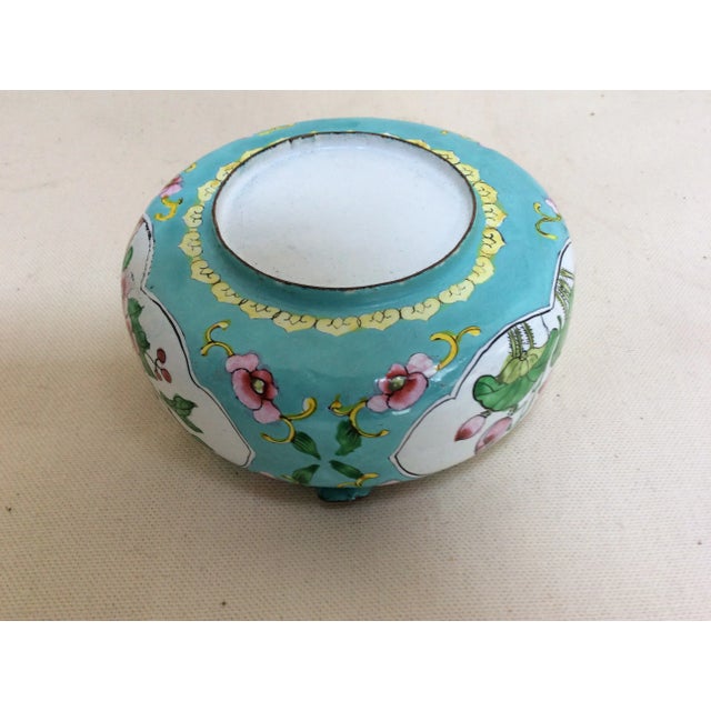 Canton Enamel Floral Ashtray For Sale - Image 5 of 8