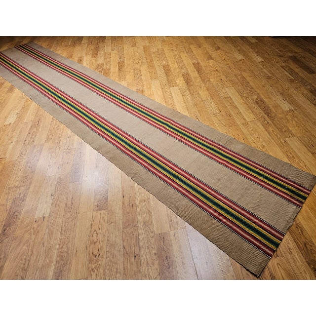 Early 20th Century Vintage American Rag Runner, skillfully created in the Amish and Mennonite communities of Pennsylvania....