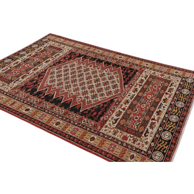 Rug & Kilim Rug & Kilim’s Afghan Style Rug With Colorful Geometric Patterns and Medallion For Sale - Image 4 of 7