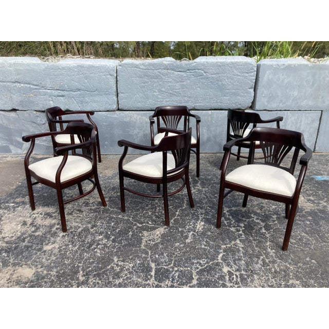 Modern 1980s Set of 4 Bentwood Arm Dining Chairs For Sale - Image 3 of 12