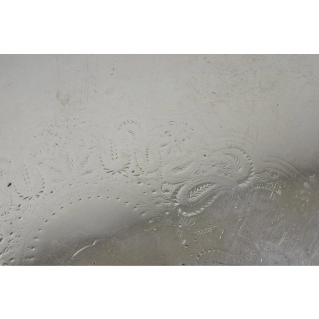 Antique English Sheffield Edwardian Silver Plated Oval Serving Platter Tray For Sale - Image 9 of 16