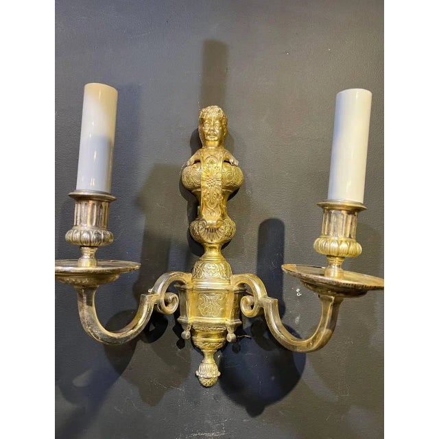 Metal 1900s Caldwell Silver Plated Cherub Sconces For Sale - Image 7 of 8