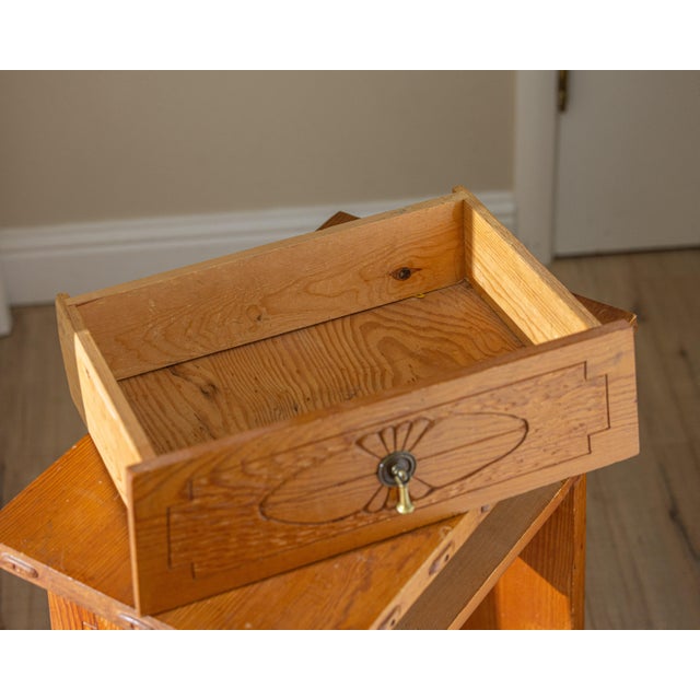Mid-20th Century Hand-Carved New Mexico Pine Side Table in the Wpa Tradition For Sale - Image 10 of 13