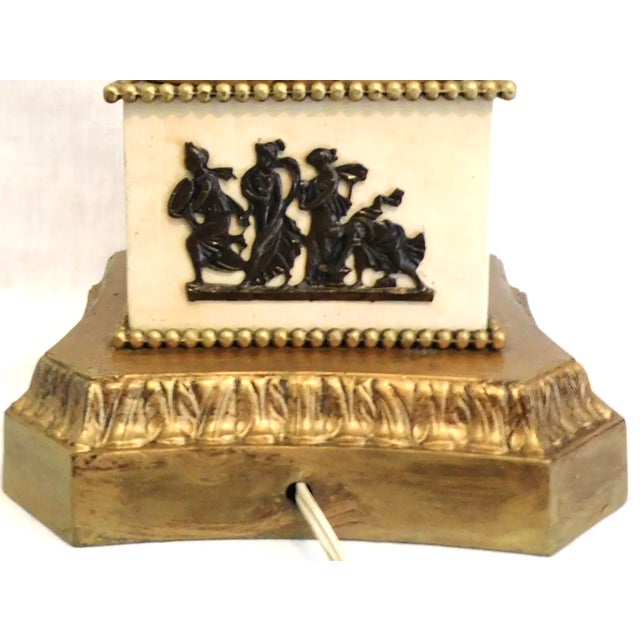 Vintage Large Baroque Style Candlestick Lamp Depicting Artemis and Her Followers For Sale - Image 12 of 18