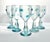 5 Aqua Blue Confetti Raised Pebble Mexican Blown Wine or Water Glasses 8.5” 14oz Good condition. No chips, cracks, or...