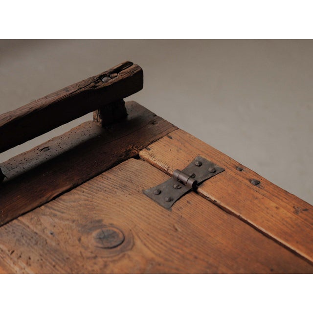 19th Century Mountain Folk Art Pine Storage Bench, France For Sale - Image 10 of 18