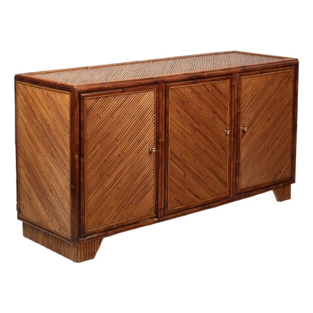 Southern Nurseries Rattan Sideboard from Vivai Del Sud, 1970 For Sale
