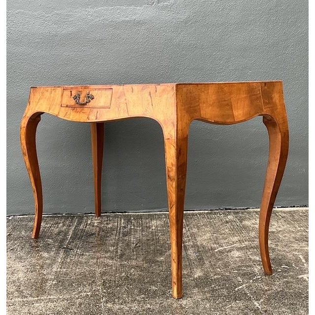 Vintage Italian Olive Burl Wood Writing Desk For Sale - Image 9 of 12