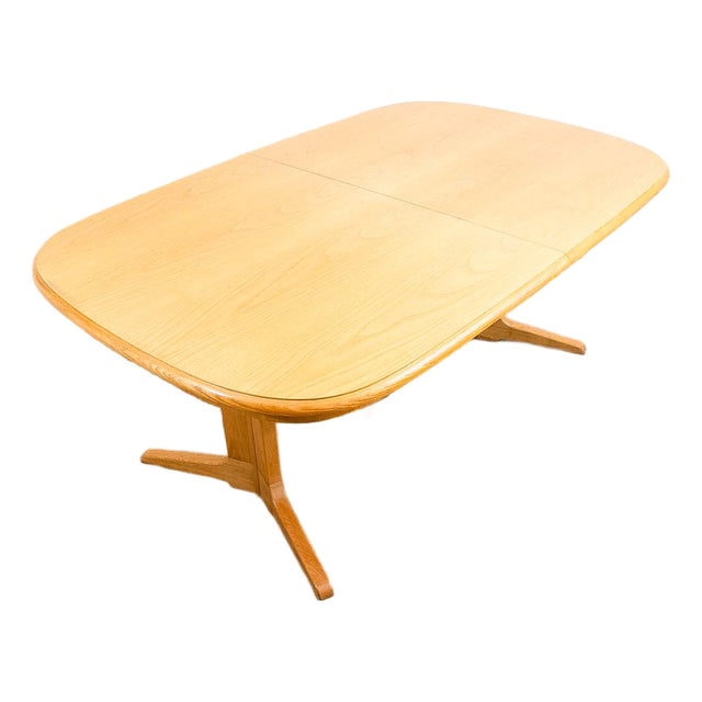1960s Mid Century Modern Dining Table Rectangular Rounded Blonde Mahogany Vintage MCM For Sale