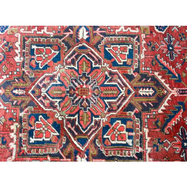 Tribal Early 20th Century Persian Heriz Rug For Sale - Image 3 of 13