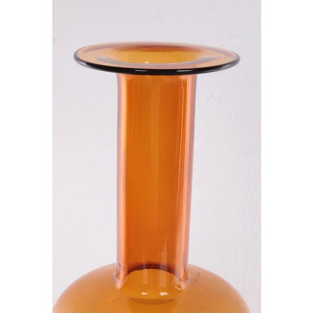 Scandinavian Yellow Glass Vase by Otto Brauer for Holmegaard, 1960s For Sale - Image 3 of 8