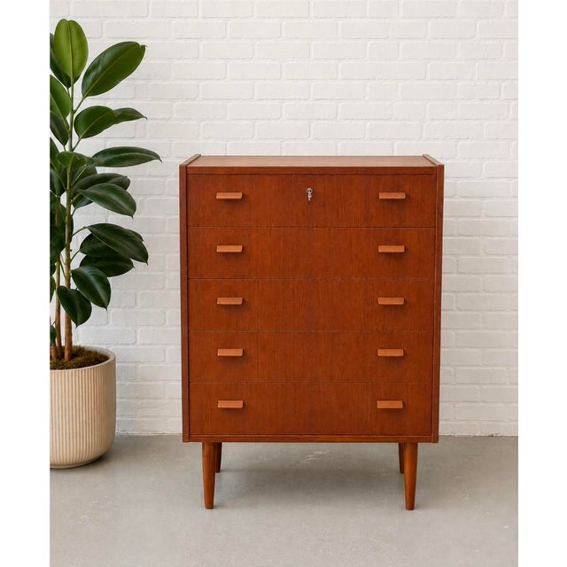 Wood Mid Century Modern Danish Teak Highboy / Dresser by Poul Volther, C. 1960s For Sale - Image 7 of 16
