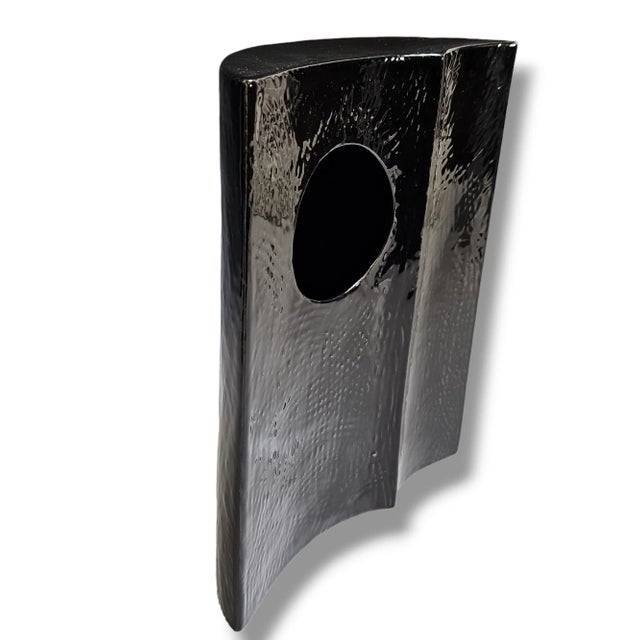 Modern Brutalist Modern Ikebana Ceramic Vase For Sale - Image 3 of 9