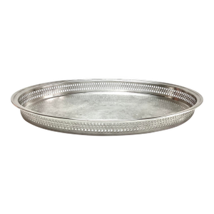 Vintage Oval Gallery Wm Rogers & Son Silver Plate Tray