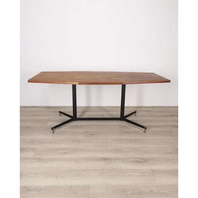 Vintage Italian Metal and Wood Table, 1960s For Sale - Image 3 of 12
