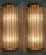 Pair Vintage Art Deco Wall Sconces in Brass & Ribbed Glass Rod Ship Light For Sale - Image 4 of 5