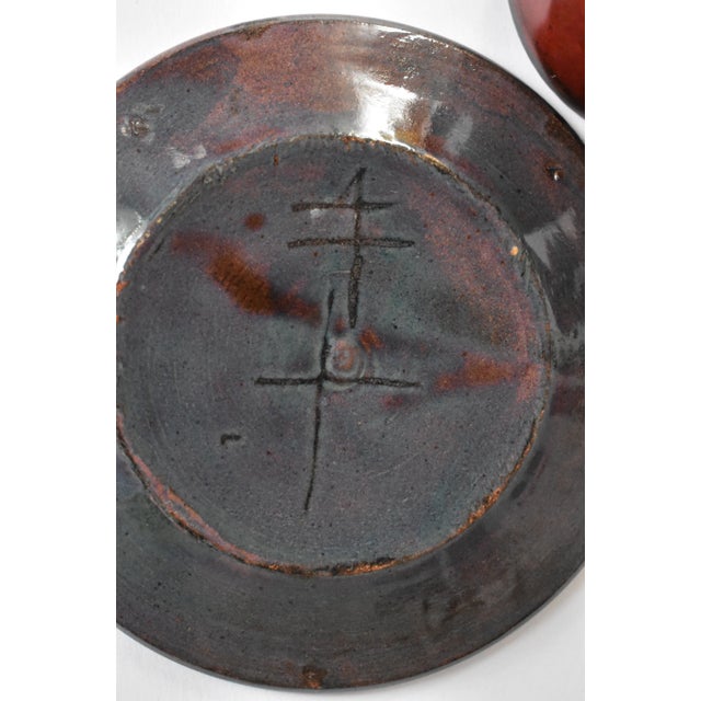 Mid-Century Swedish Handmade Red Ceramic Glogg 12 Cups & 12 Saucers For Sale - Image 11 of 13