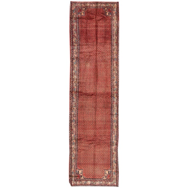 Textile Red Vintage Persian Hamadan Wool Runner For Sale - Image 7 of 7