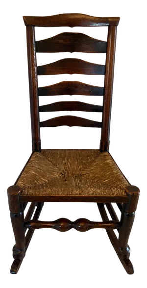 Antique Oak Ladder Back Rocking Chair, 1780s