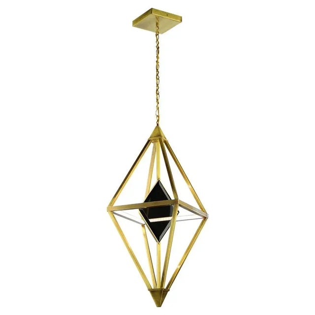 Rhomboid Brass Vivien Suspension Lamp by Marioni For Sale - Image 6 of 6
