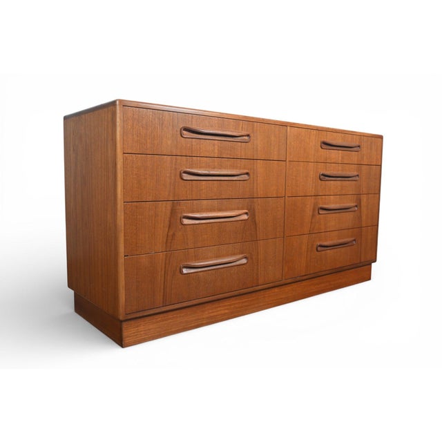 Wood Mid 20th Century G Plan Fresco Eight Drawer Double Dresser in Teak For Sale - Image 7 of 9