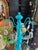 Up for consideration is a beautiful vintage bright blue multi-light and crystal table lamp. This would look lovely in your...