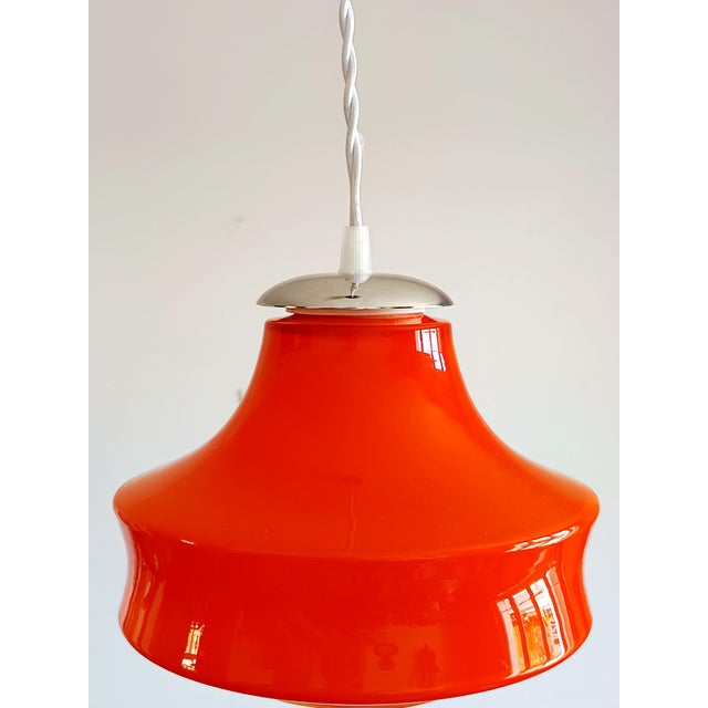 Space Age Orange UFO Pendant Light, 1970s For Sale - Image 3 of 7