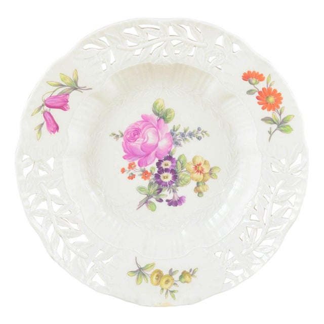 Deep Porcelain Plate with Floral Motif from Royal Copenhagen, Early 20th Century For Sale