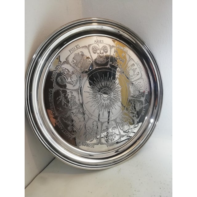 Vintage Fleuron Tray with Zodiac Signs, France, 1970s For Sale - Image 9 of 9