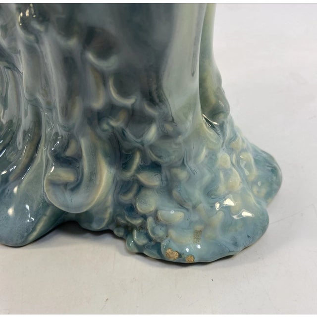 Turquoise Vintage Royal Haeger Pottery Bellowing Dove Vase Turquoise 40s Art Deco 7.75 In For Sale - Image 8 of 8