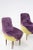 Set of Vintage Wooden Armchairs in Purple and Green Velvet For Sale - Image 9 of 11