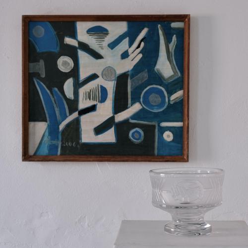 Uldis Rēdelis, Items: Blue Abstract Composition, 2006, Acrylic Painting For Sale - Image 10 of 11