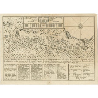 Antique Print of the Expedition of Govert Knol from Surabaya to Pangerang, 1750s For Sale