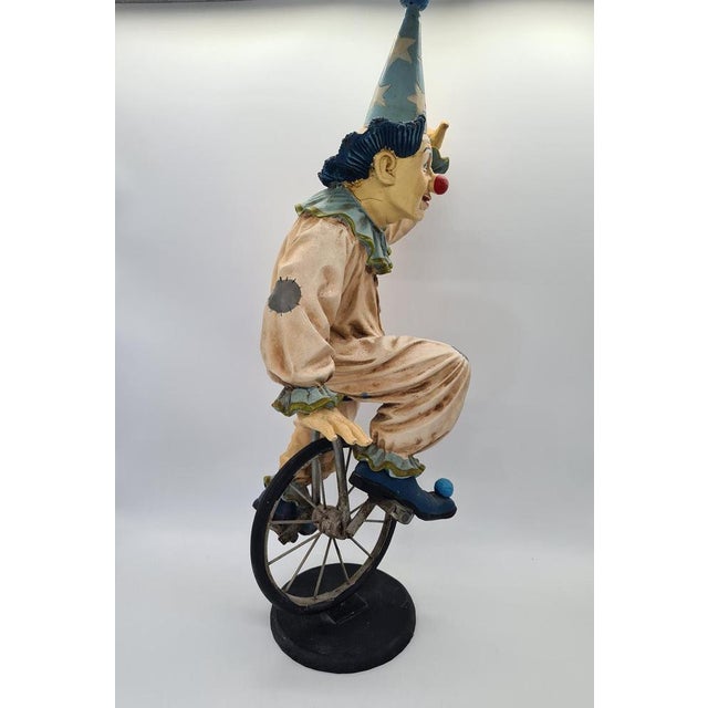 Beige Large Figurine of Clown on Unicycle by Jun Asilo, Philippines, 1990s For Sale - Image 8 of 11