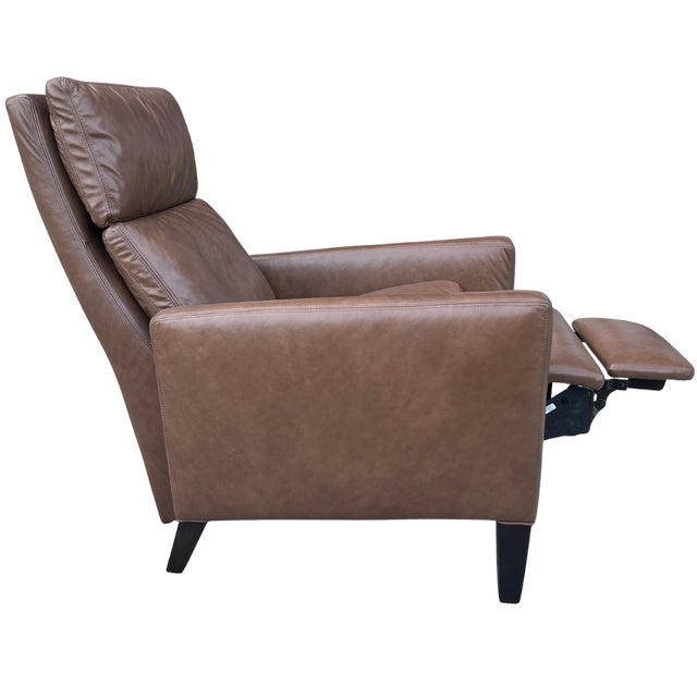 2020s Lee Industries Transitional Leather Recliner Chair For Sale - Image 5 of 10