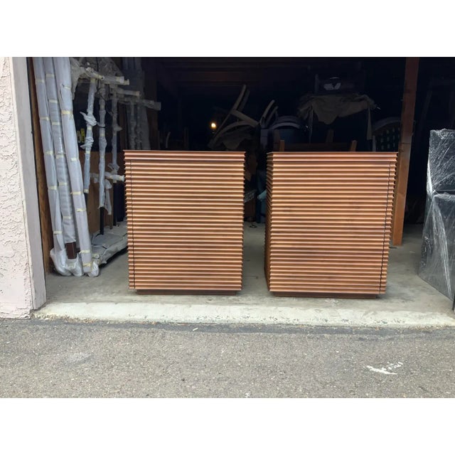 Modern Mid Century Style Walnut Finish Nightstands - a Pair For Sale In San Diego - Image 6 of 6