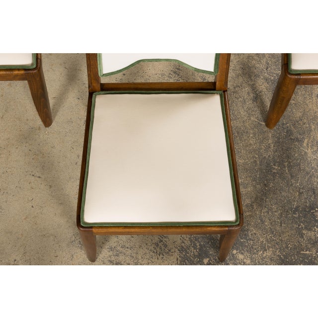 Early 20th Century 1930s French Art Deco Maple Dining Chairs With Scalloped Backs, Set of 6 For Sale - Image 5 of 18