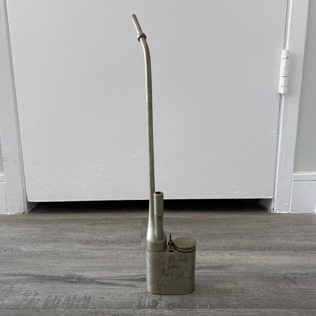 Antique Early-20th-Century Chinese Brass Water Pipe | 13.5″ Engraved Women & Script | Tobacco/Opium Style For Sale - Image 11 of 12