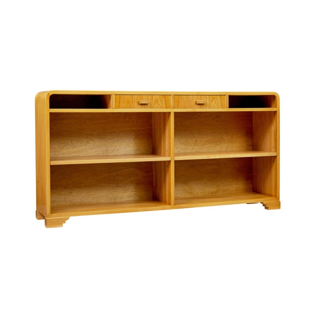 Mid-Century Modern Scandinavian Elm Low Open Bookcase, 1950 For Sale - Image 10 of 10