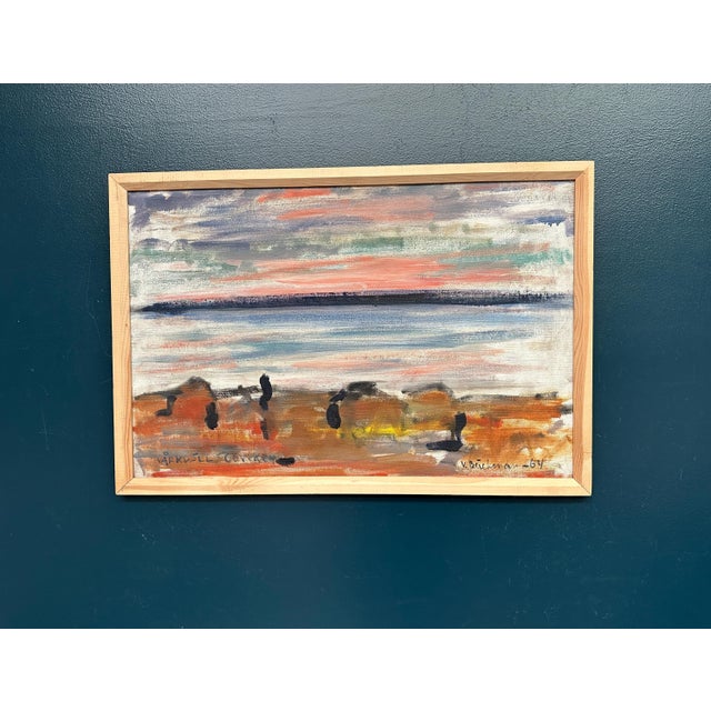 Vidar Bäckman, Spring Evening in Göviken, 1950s, Oil Painting on Canvas, Framed For Sale - Image 12 of 18