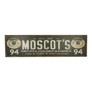 Reclaimed Moscot's Optical Marty Supreme Movie Prop Sign For Sale