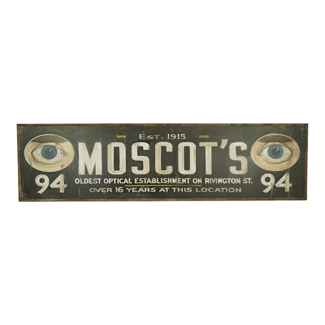 Reclaimed Moscot's Optical Marty Supreme Movie Prop Sign For Sale