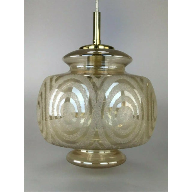 60s 70s lamp hanging lamp ball lamp bubble brass glass Space Age design European Plug (up to 250V).The wiring of this item...